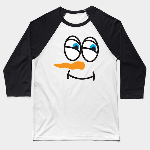 snowman face Baseball T-Shirt by MZeeDesigns